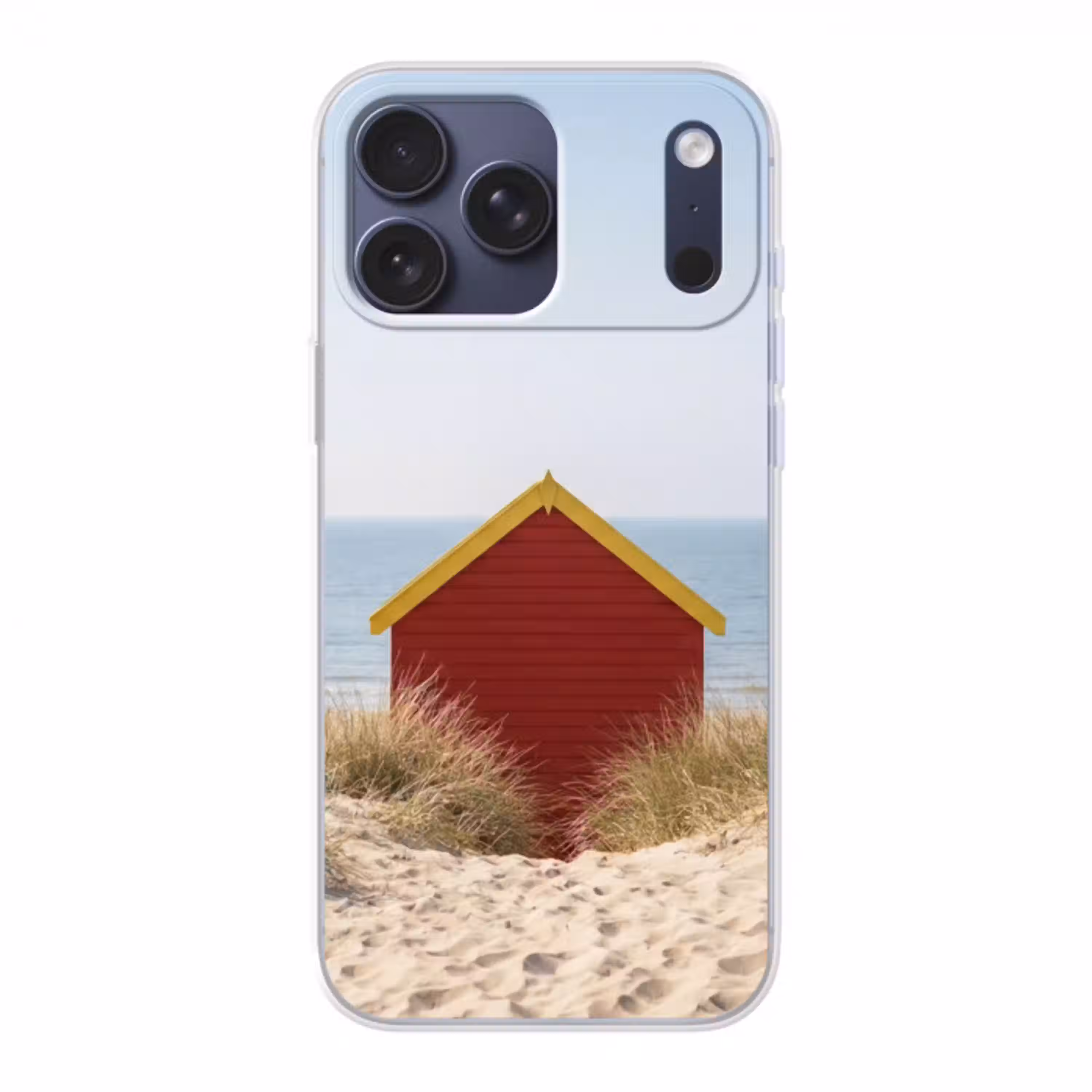 Strand - Huisjes - Kleurrijk - Duinen Telefoonhoesje iPhone 17 Pro Max klein -3d
