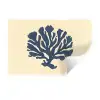 Blauw koraal - Vertakkingen - Beige Muursticker klein -3d