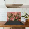 Kolibries - Bloemen - Groen - Roze keuken achterwand spatscherm klein -sfeer2