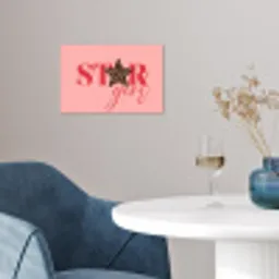 Star girl - Roze - Panter - Ster poster papier klein -sfeer3