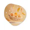 Peach - Eten - Taart - Oranje Wandcirkel Organisch Plexiglas middel -3d