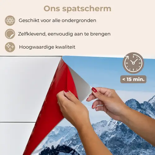 Landschap - Bergen - Sneeuw - Wit keuken achterwand spatscherm klein -spatscherm_NL