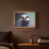 Stier - Zwart - Abstract - Horens Light Box met batterij (Wandlamp) middel -sfeer4