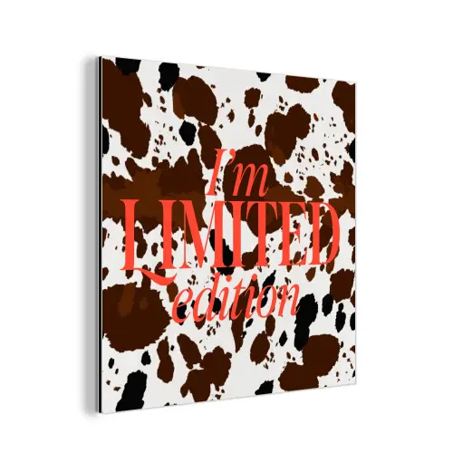 Koeienprint - Limited edition - Rood aluminium wit klein -3d