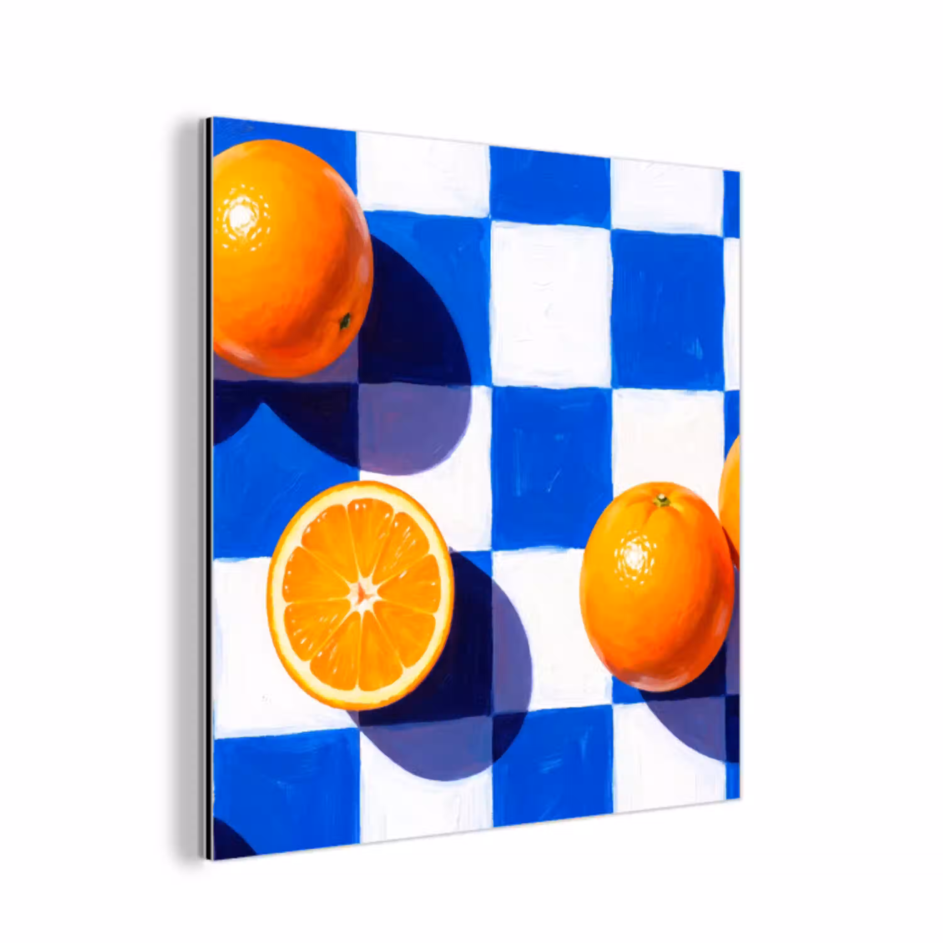 Sinaasappel - Geruit - Eten aluminium wit klein -3d