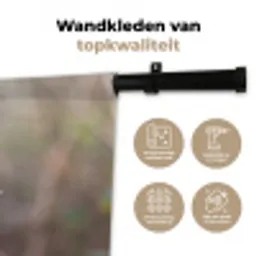 Roodborst - Tak - Bessen - Natuur Wandkleed katoen klein -sfeer2