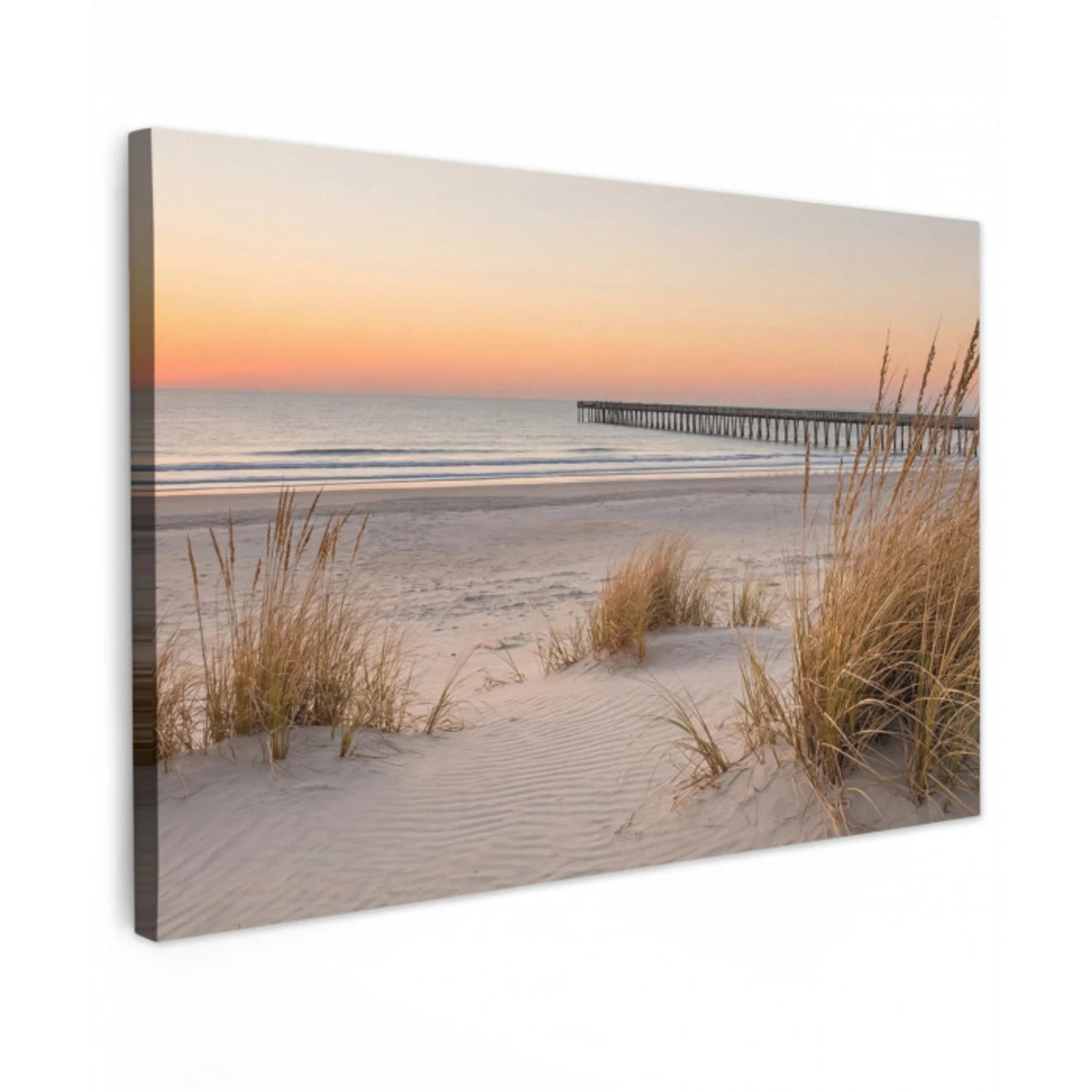 Pier - Zonsondergang - Strand Tuinposter op houten frame 2 cm dik klein -3d