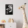 Gezicht - Mond - Graffiti - Zwart fotolijst zwart zonder passe partout klein -usfeer4_kinderkamer