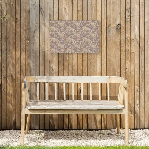 Oosters - Bloemen - Beige - Grijs Tuinposter op houten frame 2 cm dik klein 845 -sfeer4