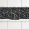 Abstract - Lijnen - Blauw - Goud keuken achterwand 2 middel 871 -3d