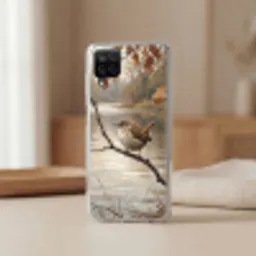 Winterkoninkje - Tak - Rivier - Natuur - Sfeervol Telefoonhoesje Samsung Galaxy A12 klein -sfeer2