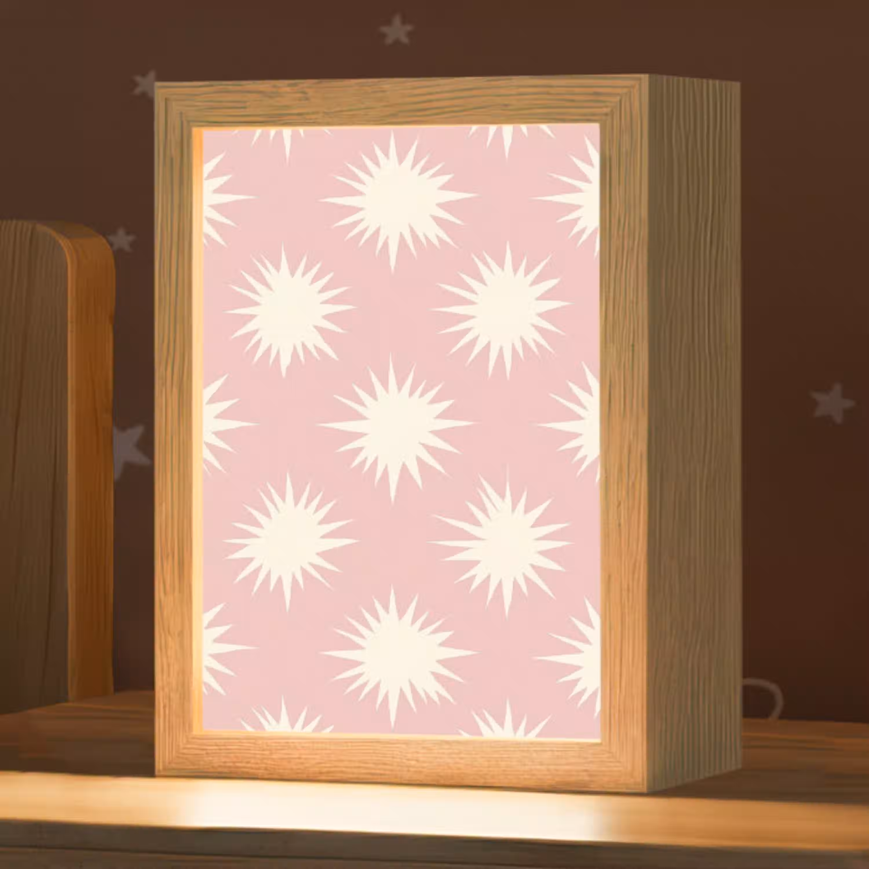 Zonnen - Patroon - Roze Light Box met kabel (Kinderlampje) klein 904 -zzz_3d_website