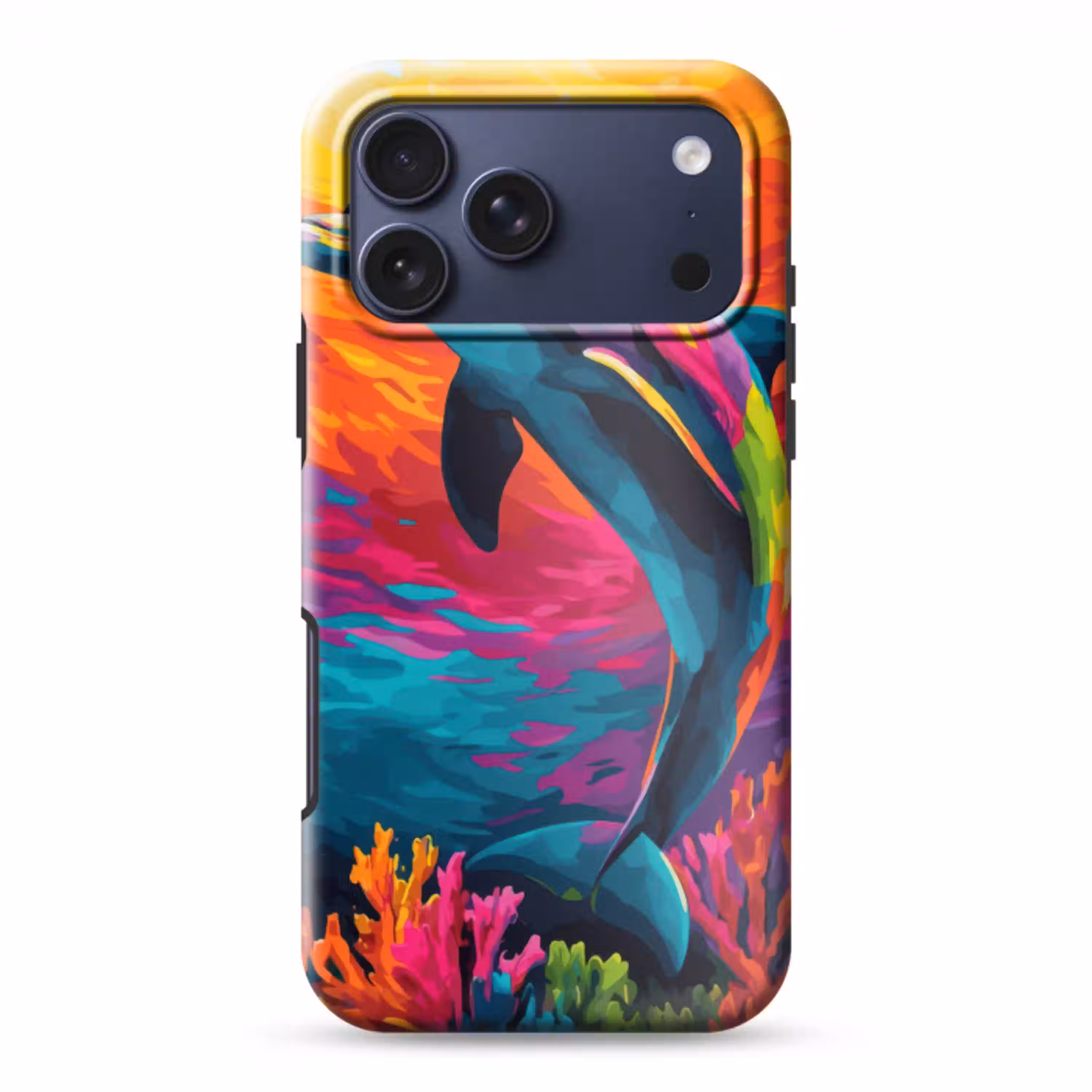 Dolfijn - Kleurrijk - Oceaan - Koraal Toughcase MagSafe Apple iPhone 17 Pro Max klein -3d