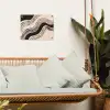 Golven - Zwart - Zandkleur tuinposter los doek klein -sfeer7