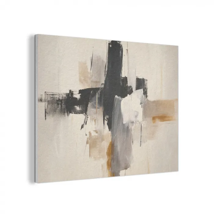 Penseelstreken - Ruw - Abstract - Beige PET vilt klein -3d