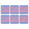 Ciao - Roze - Blauw - Golvend onderzetter kurk middel -3d