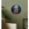 Kerstboom - Kerst - Abstract - Kleurrijk Wandcirkel kunststof plaat 5mm dik klein -sfeer3