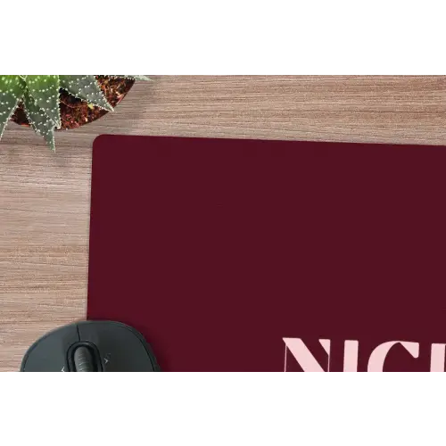 Nice - Bordeaux - Roze muismat rubber klein -closeup