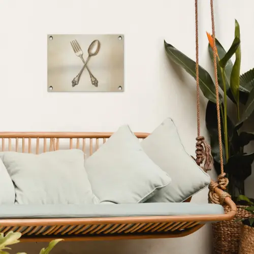 Beige - Vintage - Bestek tuinposter los doek klein -sfeer7