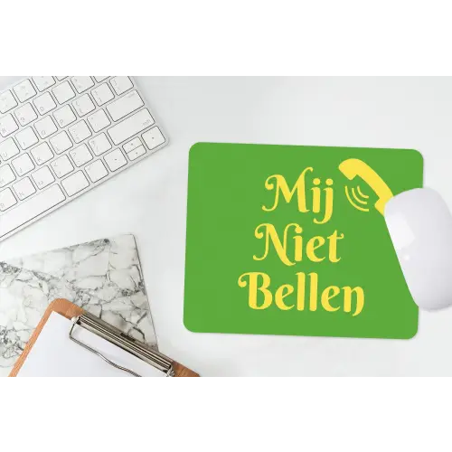 Mij niet bellen - Telefoon - Groen muismat rubber klein -witbureau
