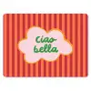 Ciao bella - Tekstwolk - Strepen - Oranje muismat rubber klein -3d