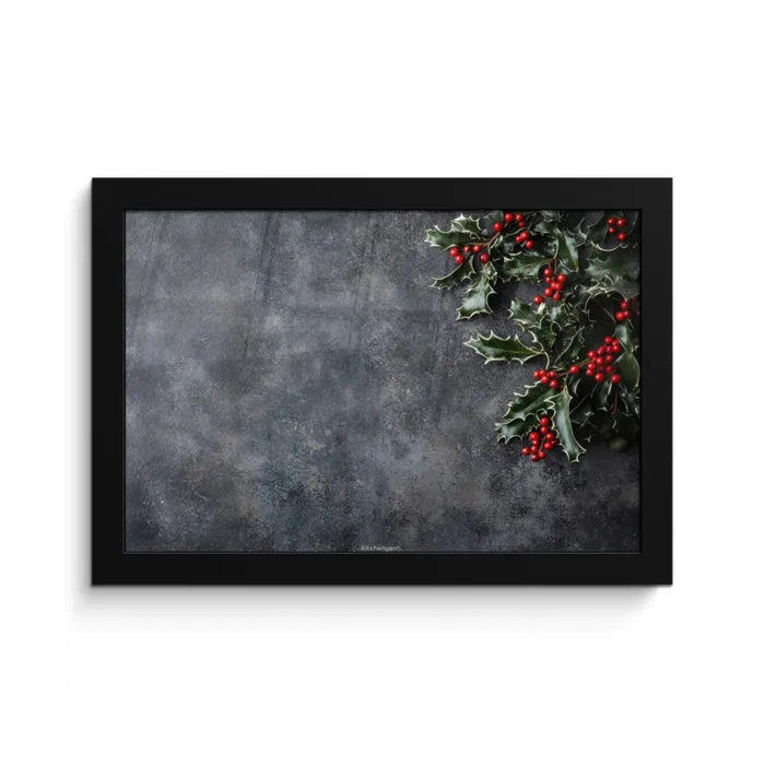 Winter - Hulst - Kerst - Beton fotolijst zwart zonder passe partout klein -3d