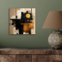 Abstract - Zwart - Goud - Modern aluminium wit klein -sfeer2