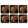 Kleur - Bloemen - Vintage - Bloemenvaas onderzetter kurk middel -3d