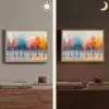 Bomen - Kleurrijk - Natuur - Abstract Light Box met batterij (Wandlamp) middel -sfeer3