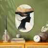 Vrouw - Golven - Zwart Wandcirkel Ovaal Forex klein -sfeer2