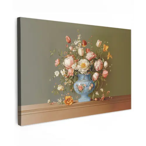 Neutral - Bloemen - Boeket - Vaas canvas 2cm klein -z3d