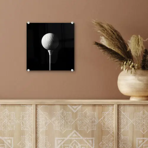 Golfbal - Minimalistisch - Wit plexiglas 5mm klein -sfeer5