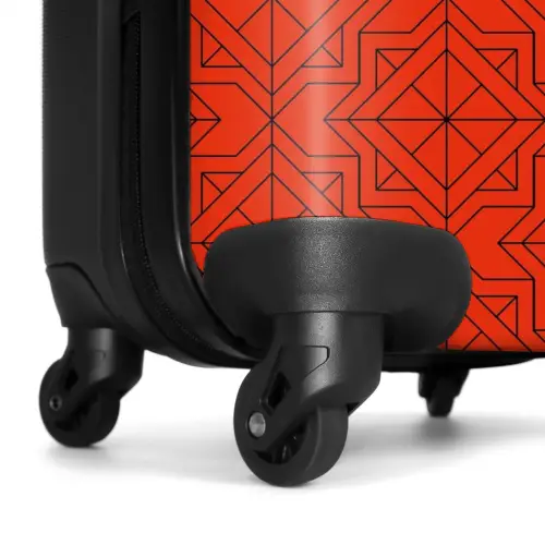 Patronen - Geometrisch patroon op oranje NBS - Handbagage koffer - Kinderen Unisex middel -wiel