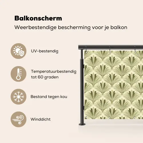 Klassiek - Waaier - Groen Balkonbeschermer Duitsland klein 596 -specs_NL