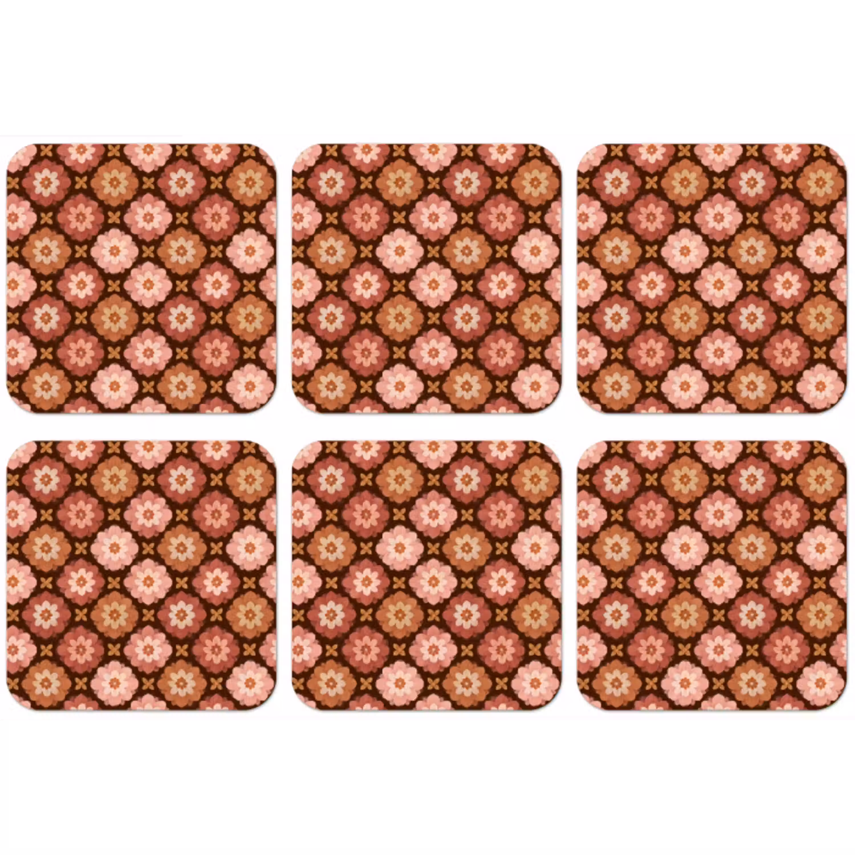 Geometrisch - Bloemen - Kleurrijk onderzetter kurk middel 366 -zkaufland3dotto