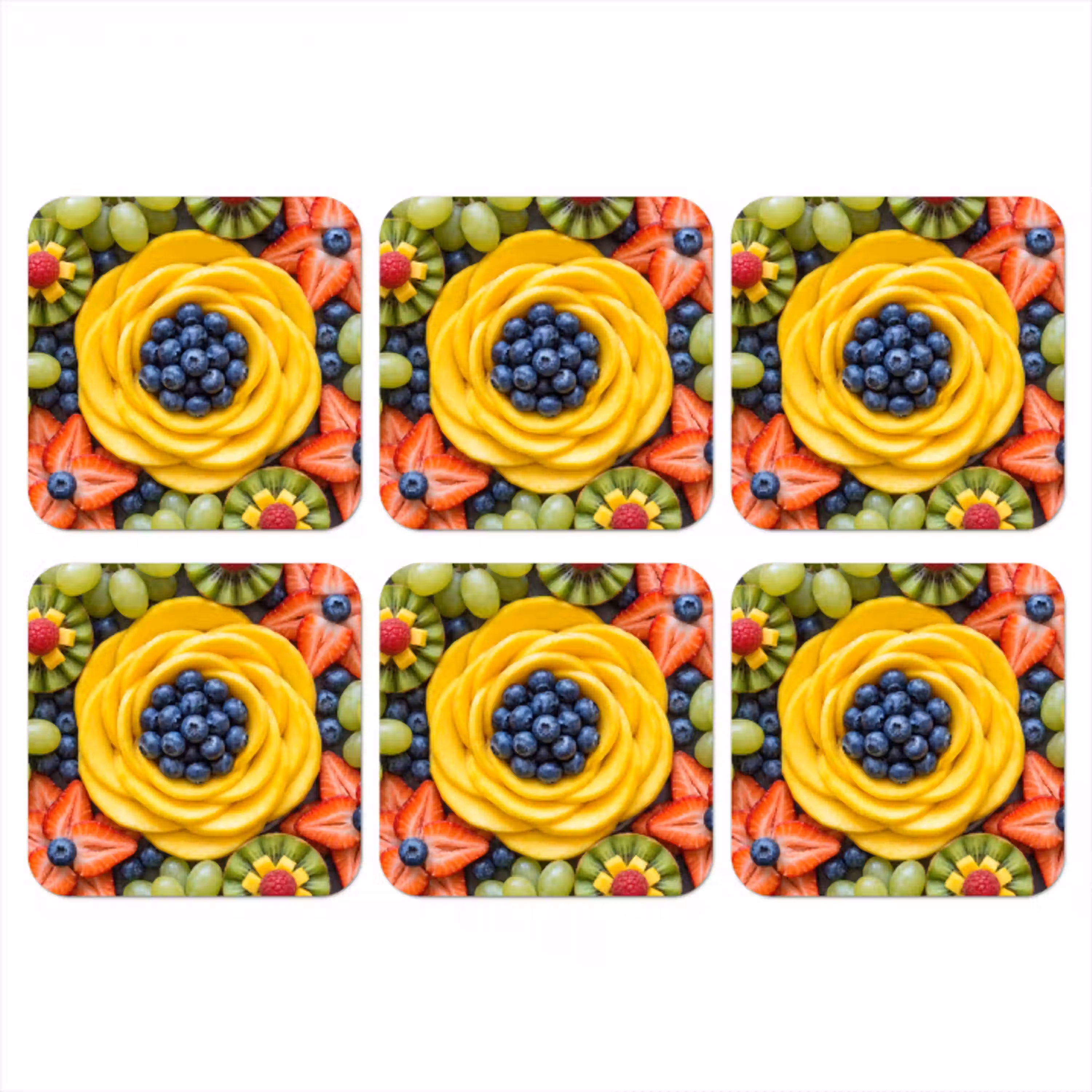 Fruit - Arrangement - Gezond - Kleurrijk - Eten onderzetter kurk middel -3d