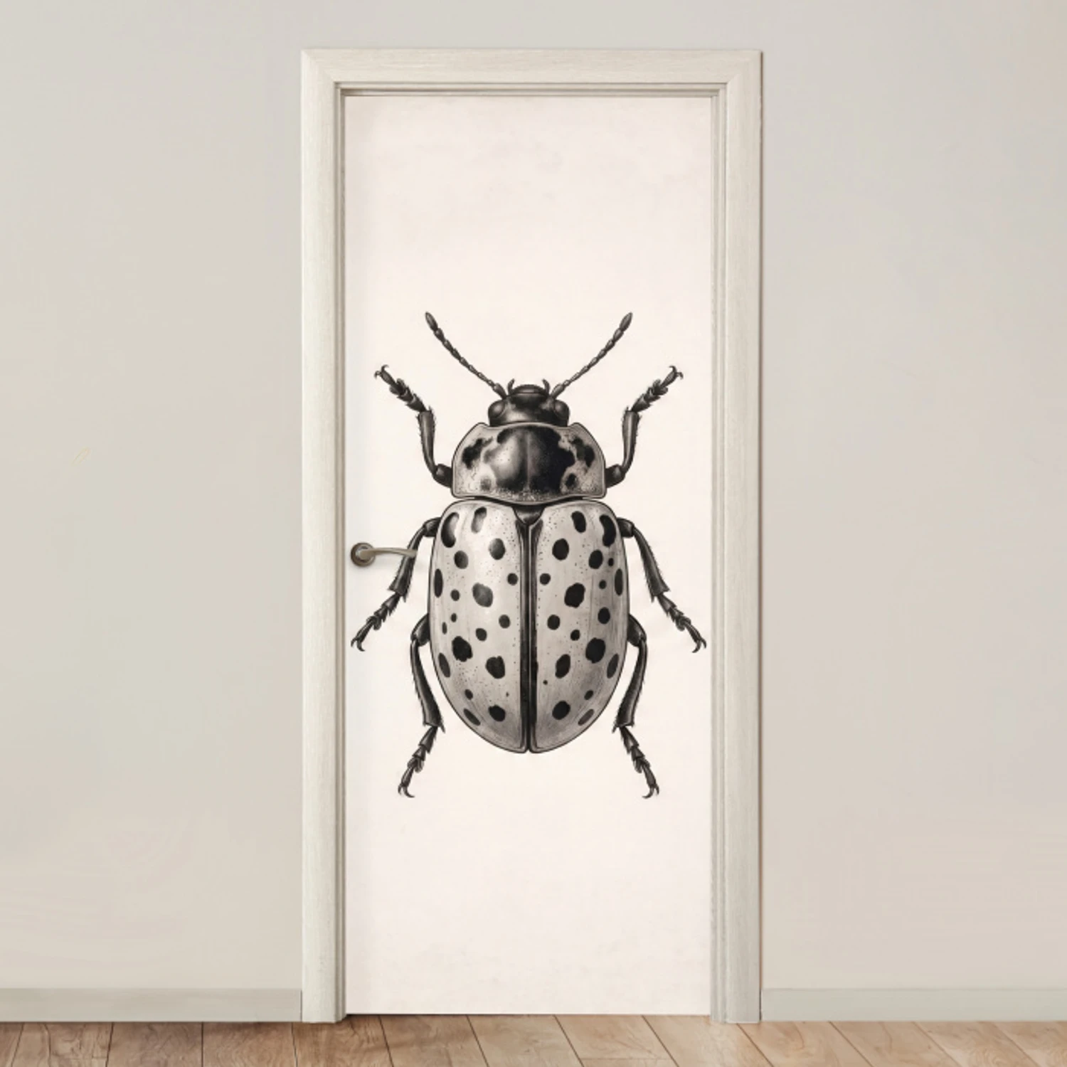 Kever - Insect - Vintage deurposter klein -3d_beige
