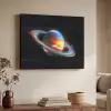 Planeet - Cirkel - Kleurrijk Textielframe zwart klein -sfeer3