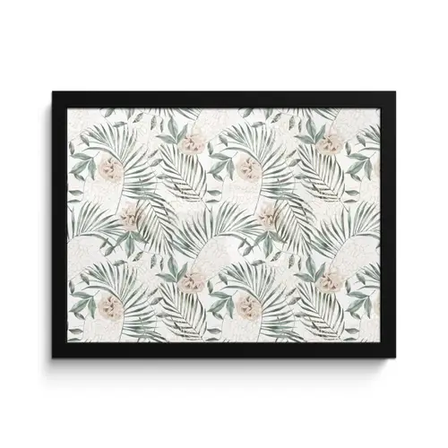 Boho - Jungle - Bloemen - Bladeren fotolijst zwart zonder passe partout klein -3d