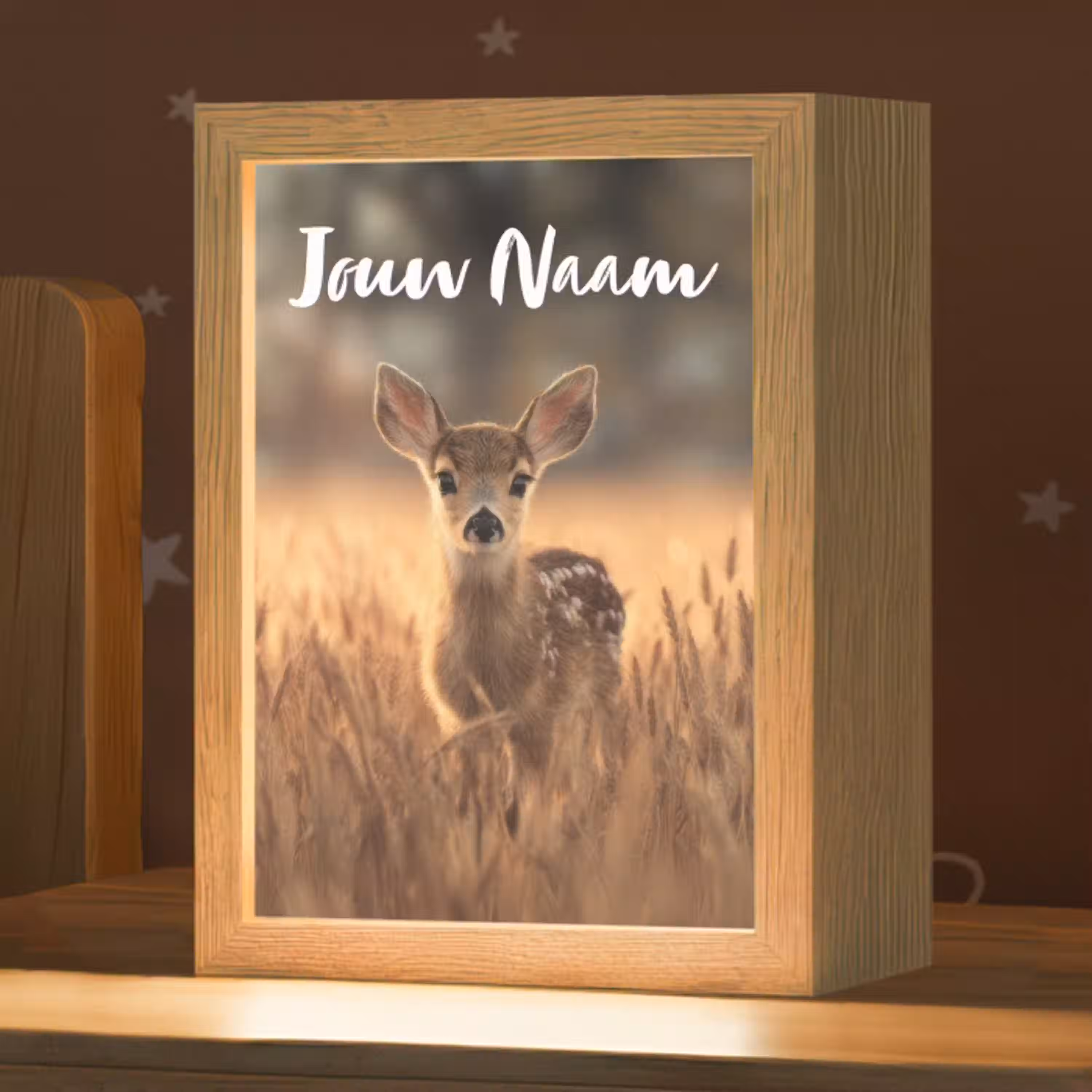 Hert - Graanveld - Bruin Light Box met kabel (Kinderlampje) klein -zzz_3d_website
