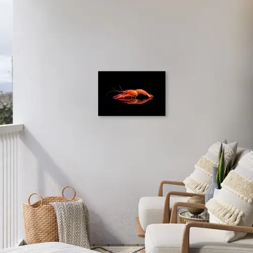 Kreeft - Oranje - Zwart - Opvallend Tuinposter op houten frame 2 cm dik klein -sfeer1