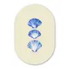 Schelpen - Blauw - Beige Wandcirkel Ovaal Forex klein -3d