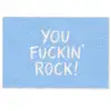 Blauw - Wit - You fuckin rock Deurmat klein -zkaufland3d