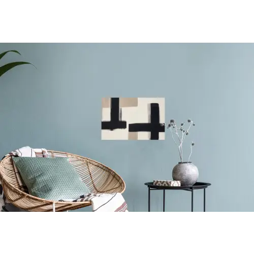 Zwart - Abstract - Japandi Muursticker klein -plant
