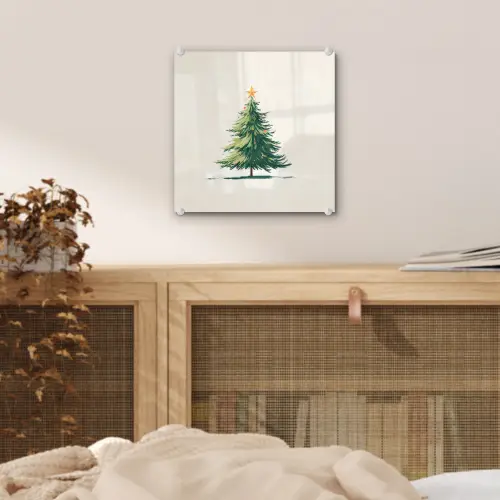 Kerstboom - Illustratie - Ster - Sneeuw plexiglas 5mm klein -sfeer4