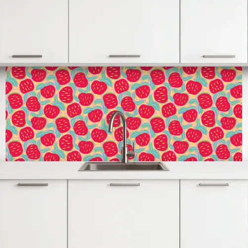 Appels - Rood - Stippen keuken achterwand 2 middel 871 -3d
