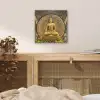 Goud - Boeddha beeld - Spiritueel - Meditatie aluminium wit klein -sfeer3