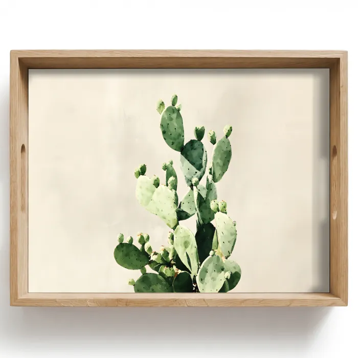 Cactus - Groen - Minimalistisch Dienblad Rechthoek middel -z3d_shopping