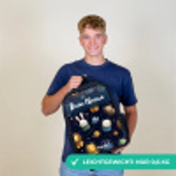 Dieren - Astronaut - Planeten - Sterren Rugzak - Zwart middel -sfeer7_DE