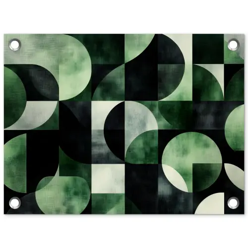Abstract - Groen - Vormen tuinposter los doek klein -3d